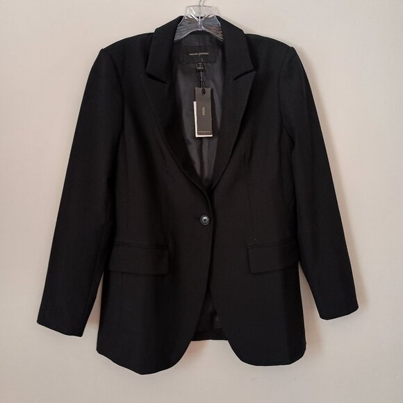 Banana Republic Classic Black Suit Coat with Pockets Women’s NWT Size 4P - Picture 1 of 16